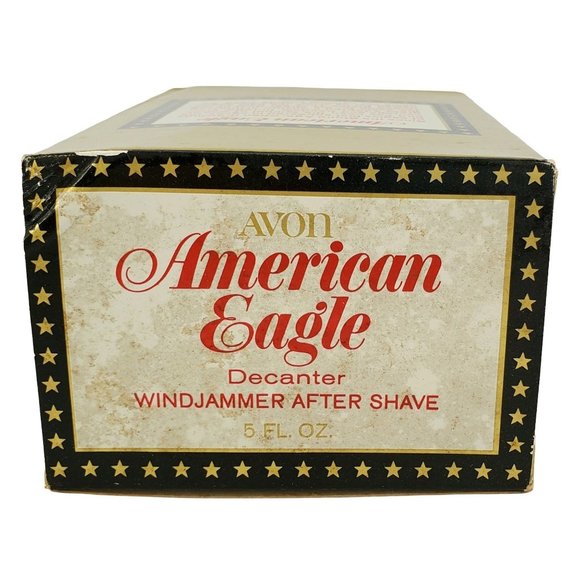AVON VTG American Eagle Glass Decanter Windjammer After Shave Boxed 5oz Full NOS - Picture 2 of 12